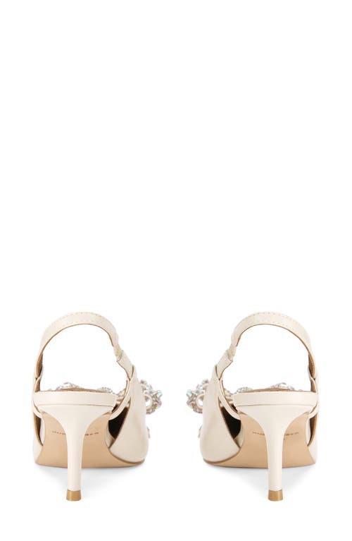 Kurt Geiger London Belgravia Bow Slingback Pointed Toe Pump In Open White