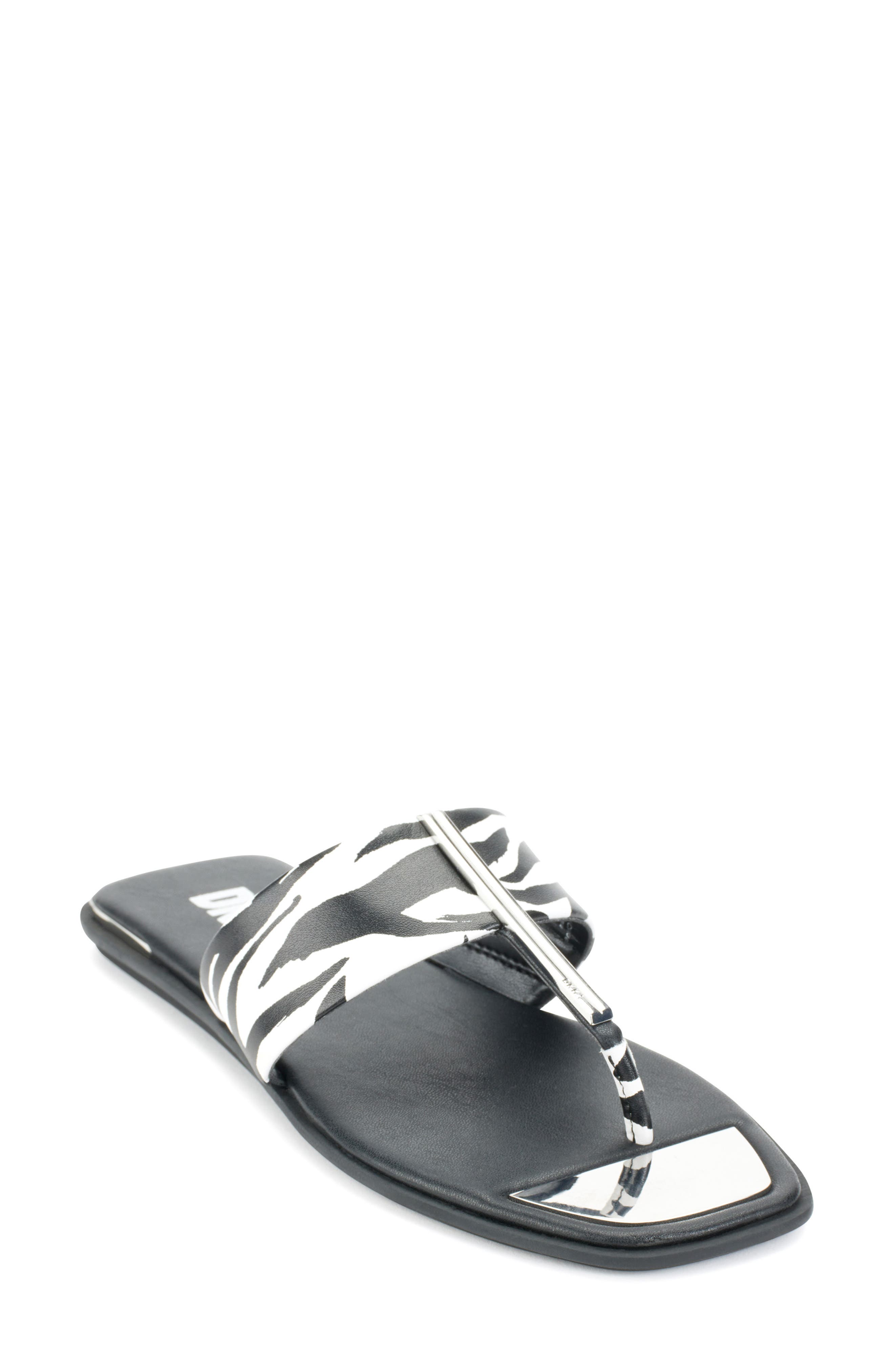 DKNY Deja Flip Flop, Main, color, Black/ White