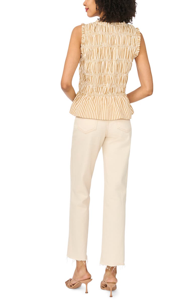 Halogen<sup>®</sup> Sleeveless Ruffle Gathered Top, Alternate, color, Soft Gold Stripe