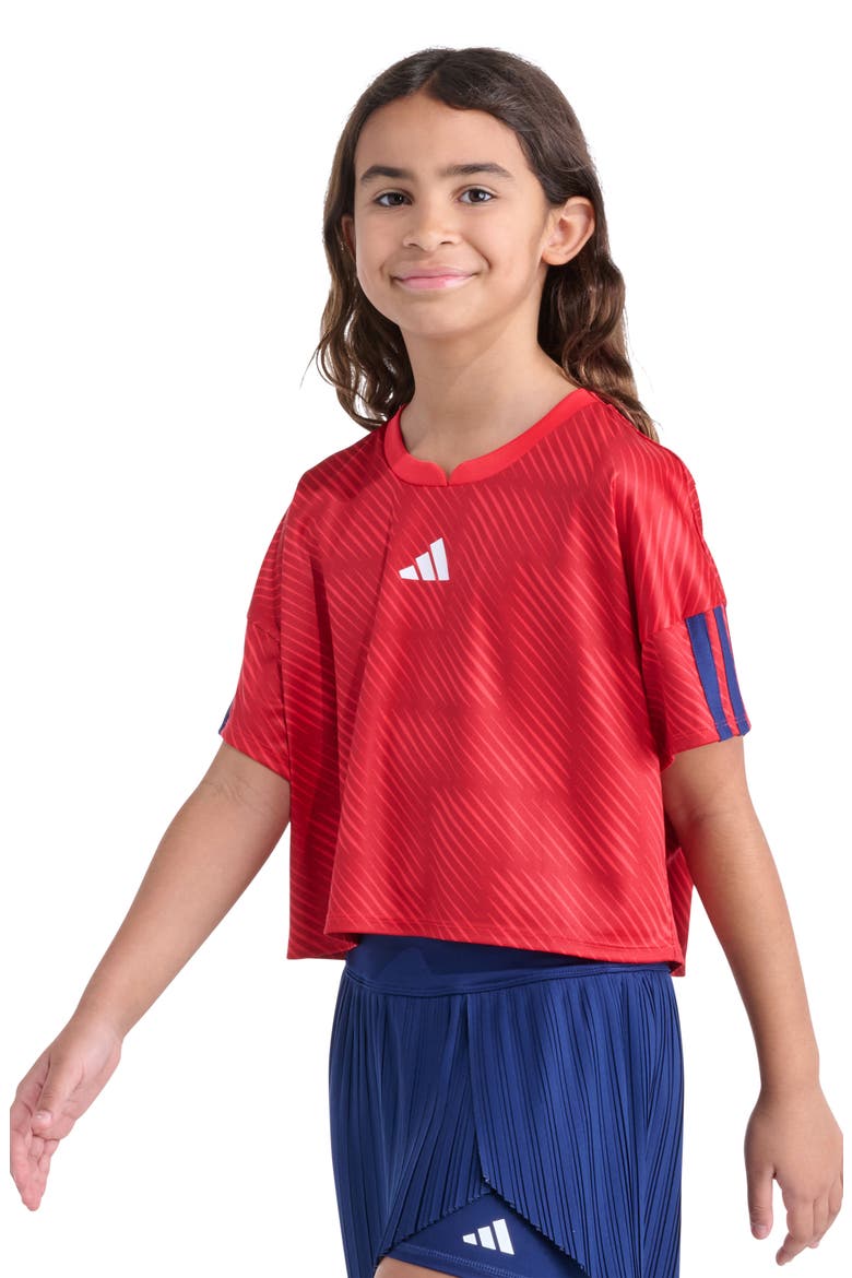 Kids' Badge of Sport Logo Soccer T-Shirt, Alternate, color, PURE RUBY