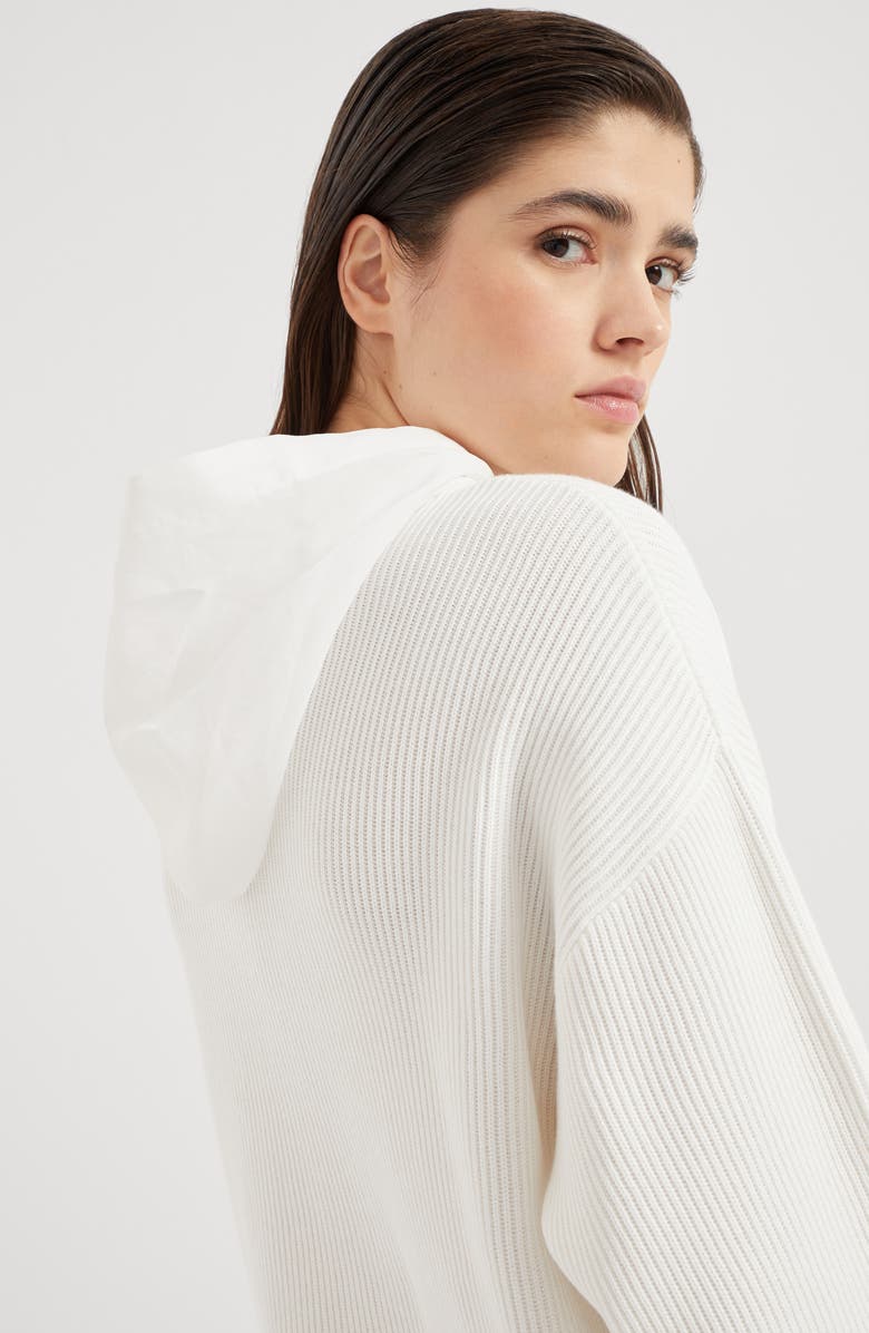 Brunello Cucinelli Faux Layered sweatshirt with monili, Alternate, color,