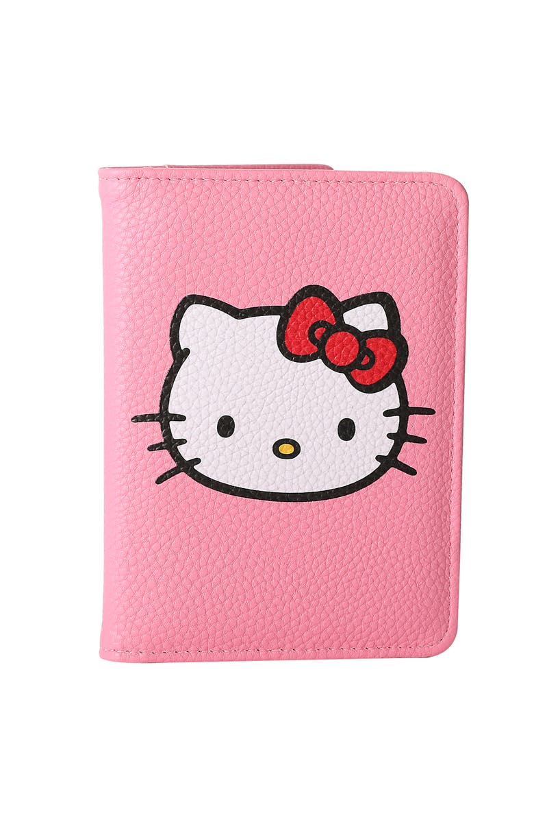 Hello Kitty Pink Pebbled Travel Passport Holder, Main, color, Pink