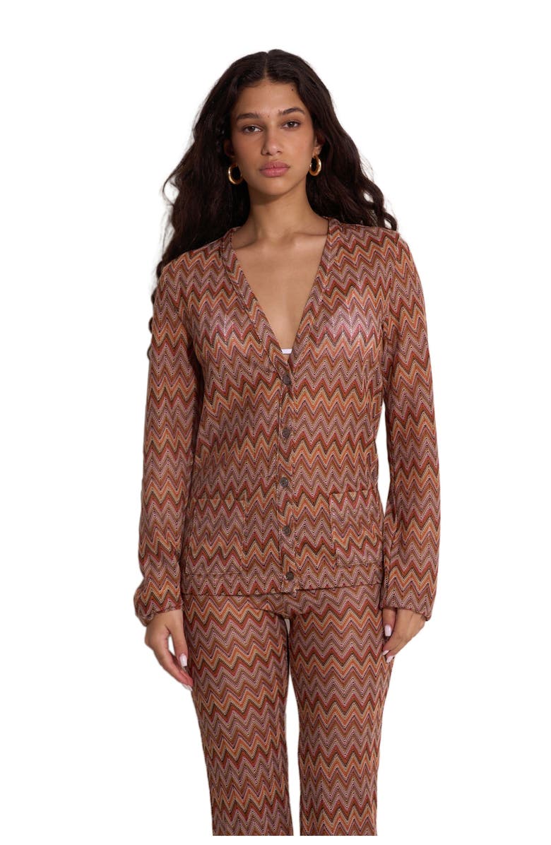 Gottex Beach Life Desert Mirage Victoria Beach Cardigan, Alternate, color, Multi-Brown