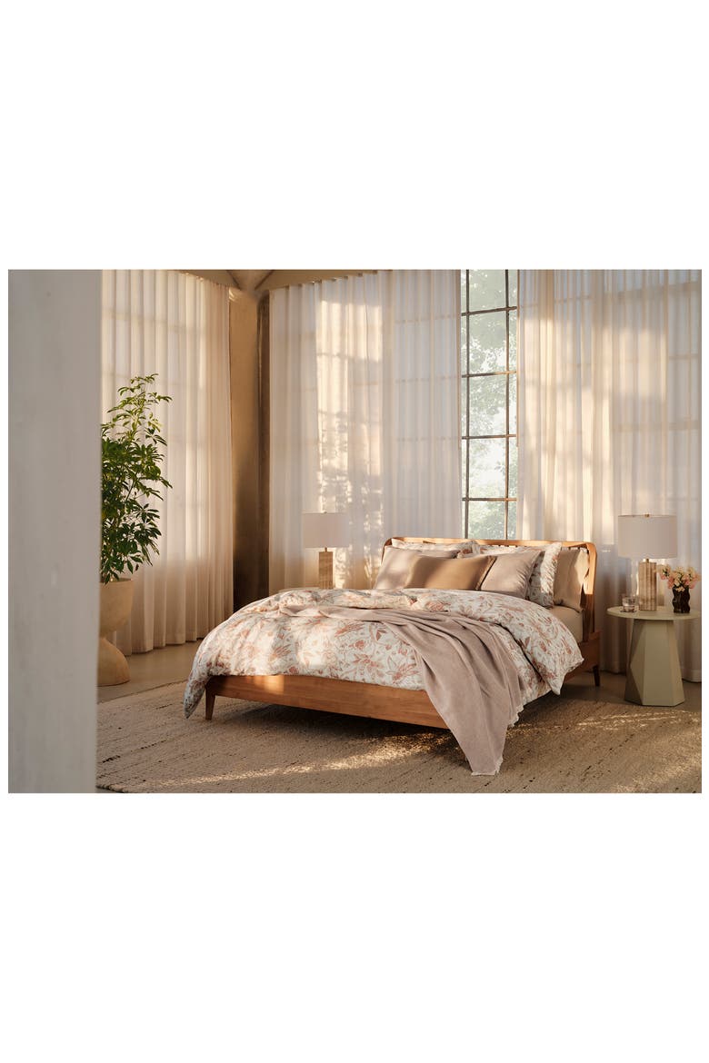 Sea Bloom Print Duvet Cover, Alternate, color, NATURAL/ PRALINE