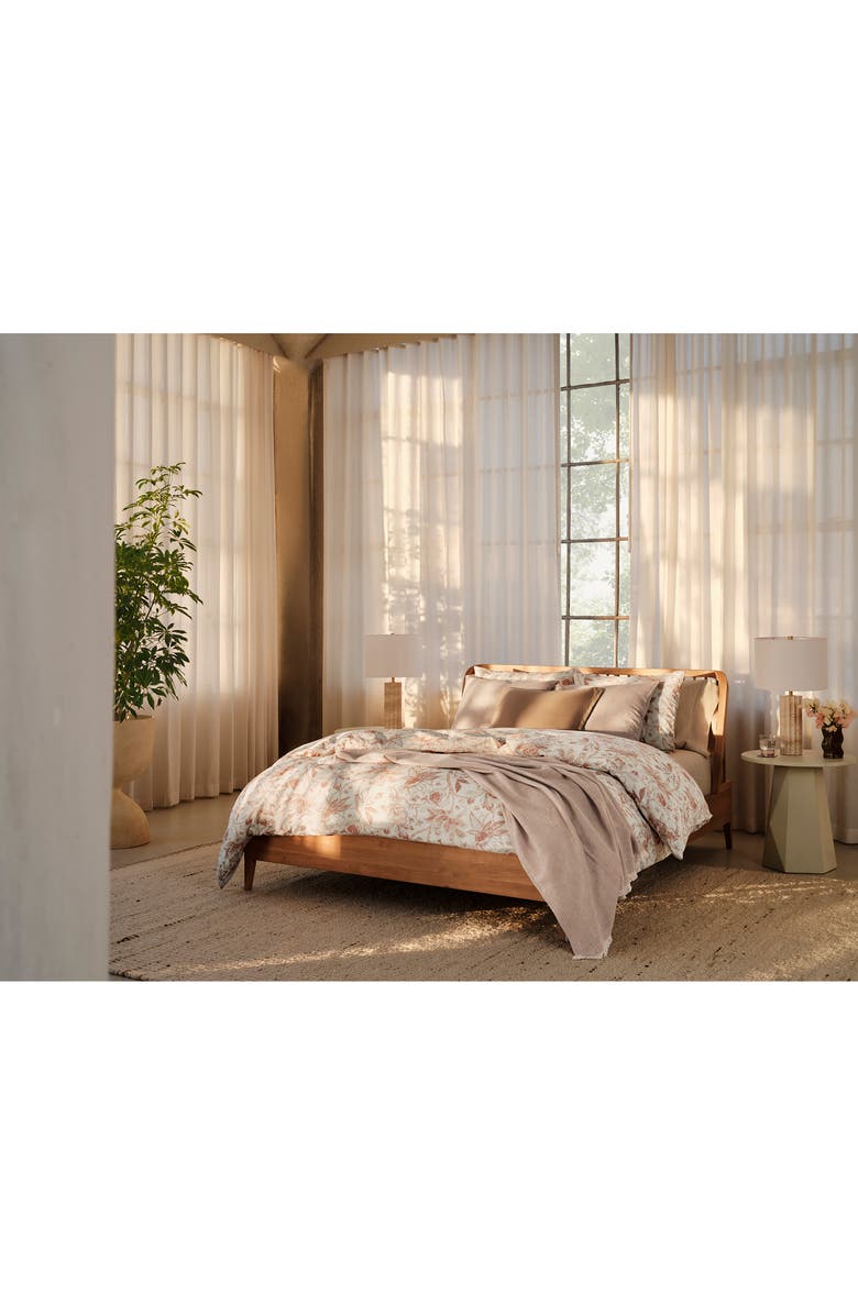 Coyuchi Sea Bloom Print Duvet Cover, Alternate, color, Natural/ Praline