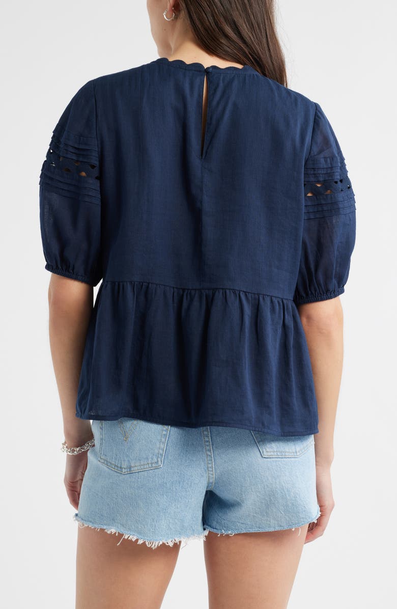 Caslon<sup>®</sup> Rickrack Trim Popover Top, Alternate, color, Navy Blazer