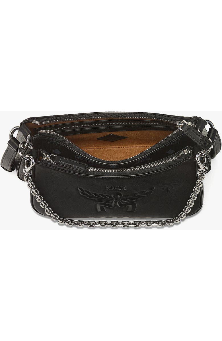 MCM Aren Duo Hobo in Visetos, Alternate, color, Black