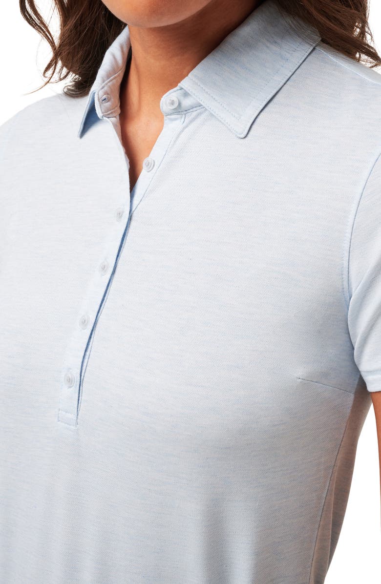 TravisMathew Featherweight Active Polo, Alternate, color, Heather Kentucky Blue