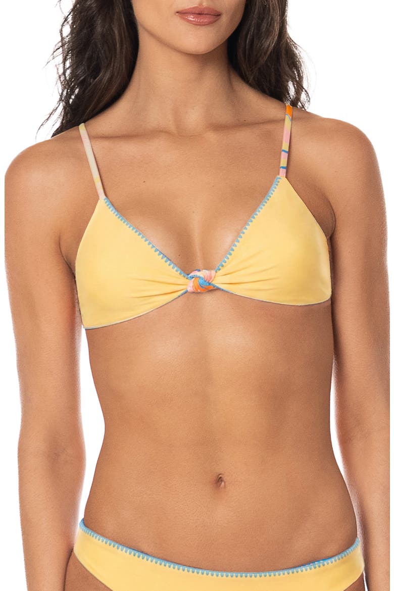 Solar Bliss Reversible Sahara Bikini Top, Alternate, color, OPEN YELLOW