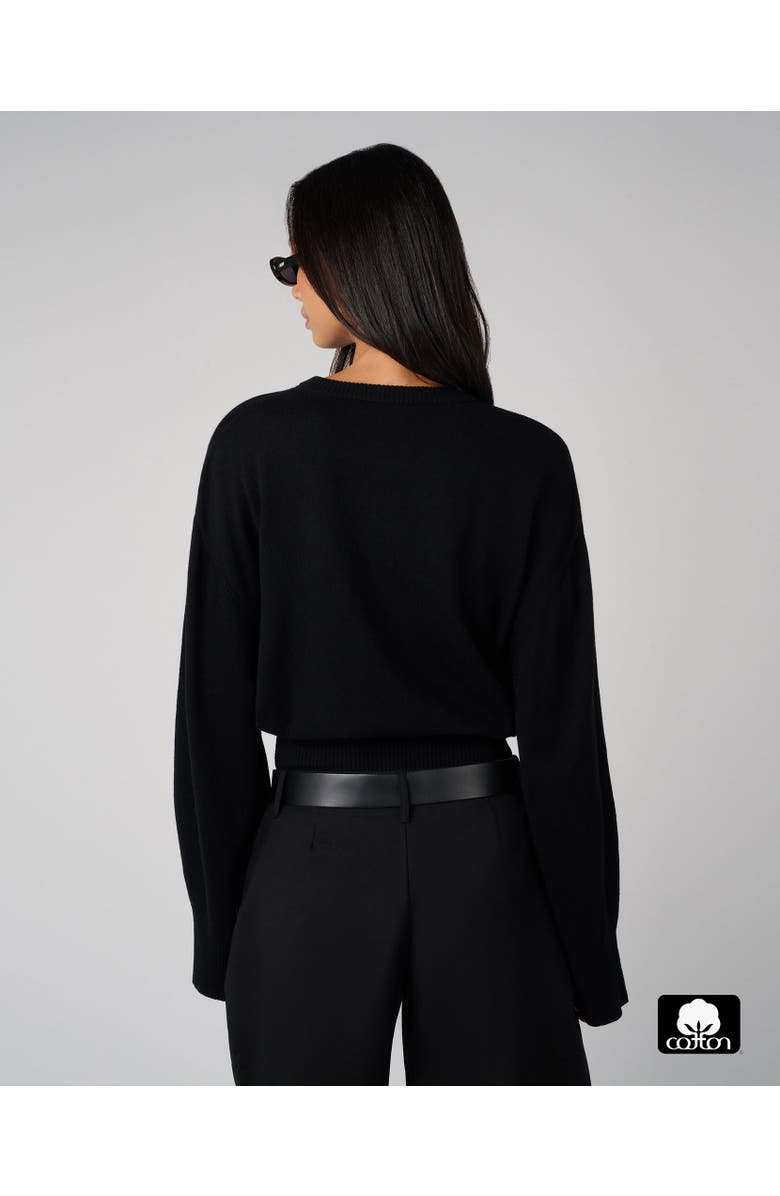 WeWoreWhat Bubble Crewneck Sweater, Alternate, color, Black