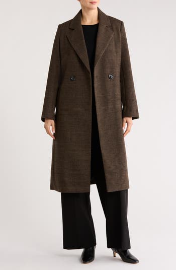 Plaid Double Breasted Coat