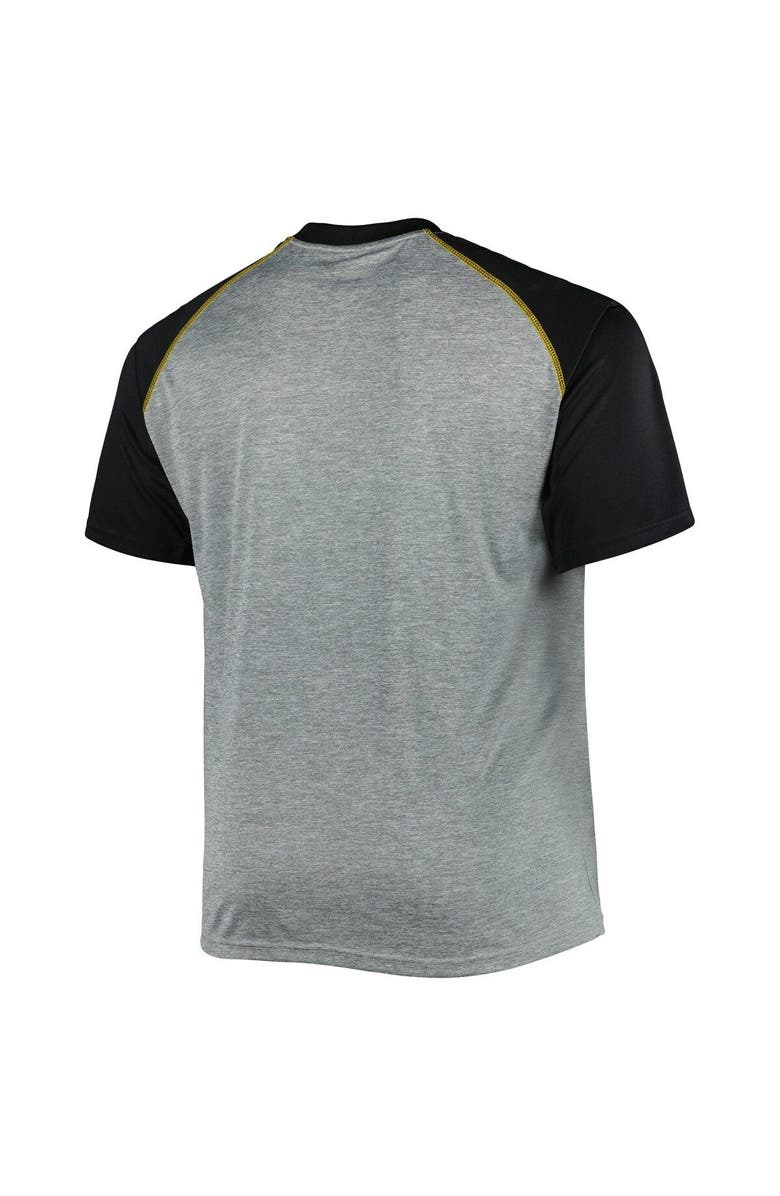 PROFILE Men's Heather Gray Pittsburgh Penguins Big & Tall Logo Raglan T-Shirt, Alternate, color,