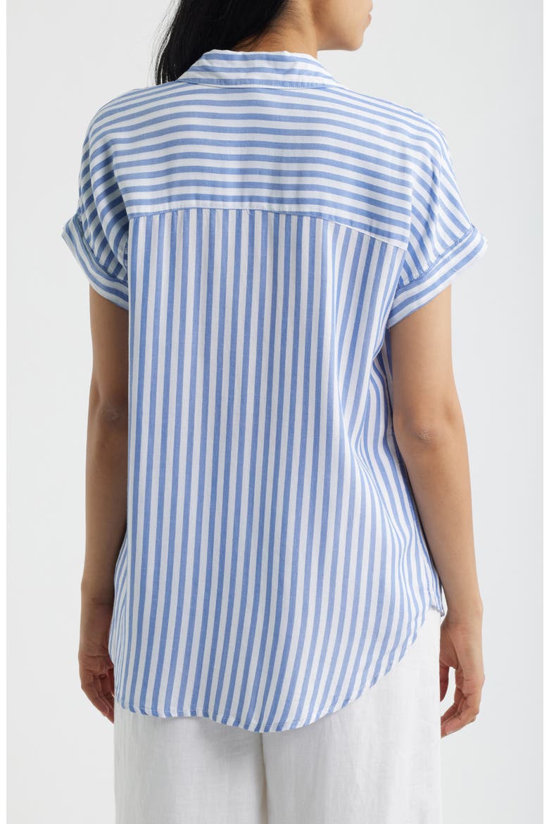 Kenzie Stripe Short Sleeve Button-Up Shirt, Alternate, color, SANTA CRUZ
