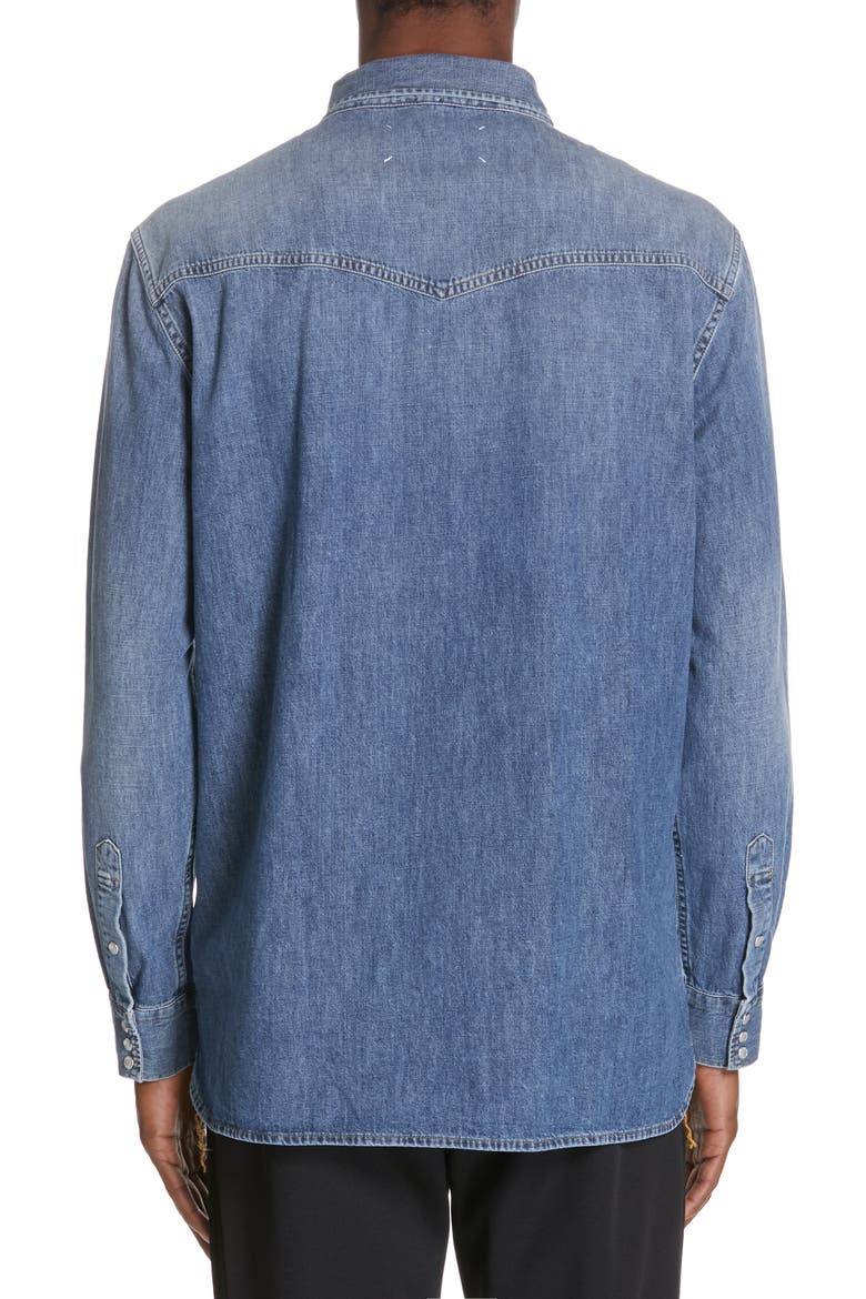 Denim Sport Shirt, Alternate, color, INDIGO