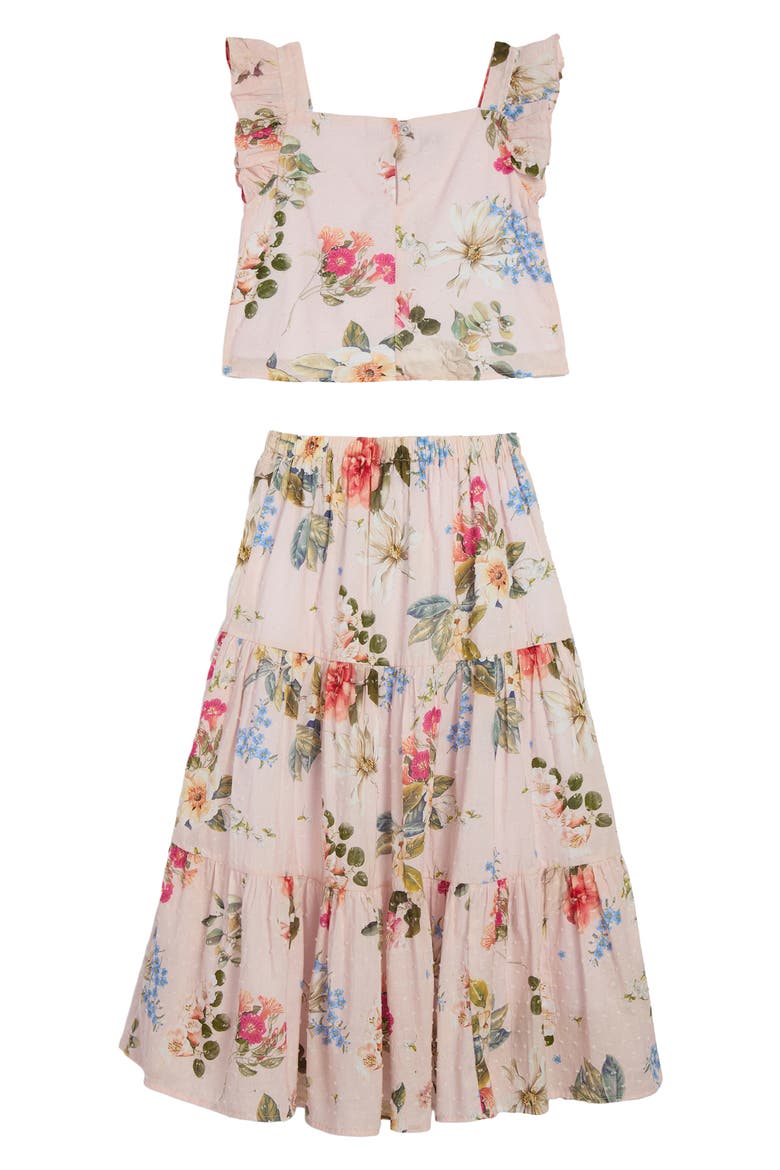 Kids' Floral Clip Dopt Tank & Maxi Skirt Set, Alternate, color, PINK