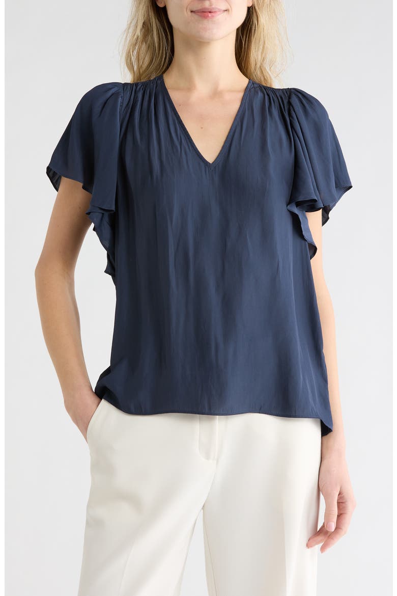 Bronta V-Neck Top, Main, color, NAVY