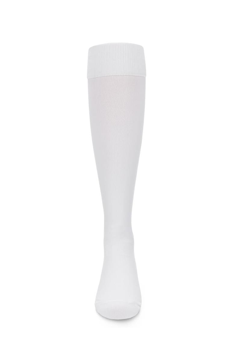 MeMoi Cuffed Opaque Knee High Socks, Alternate, color, White