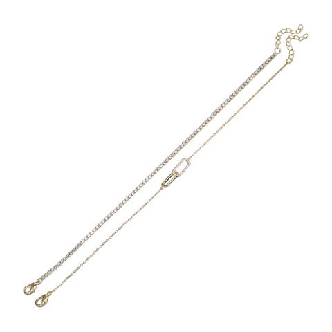 Tennis & Paperclip Pave Bracelet Combo Set