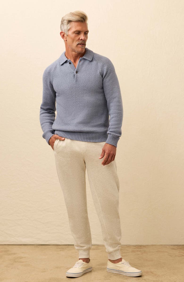 Faherty Heirloom Organic Cotton Polo Sweater, Alternate, color, Flint