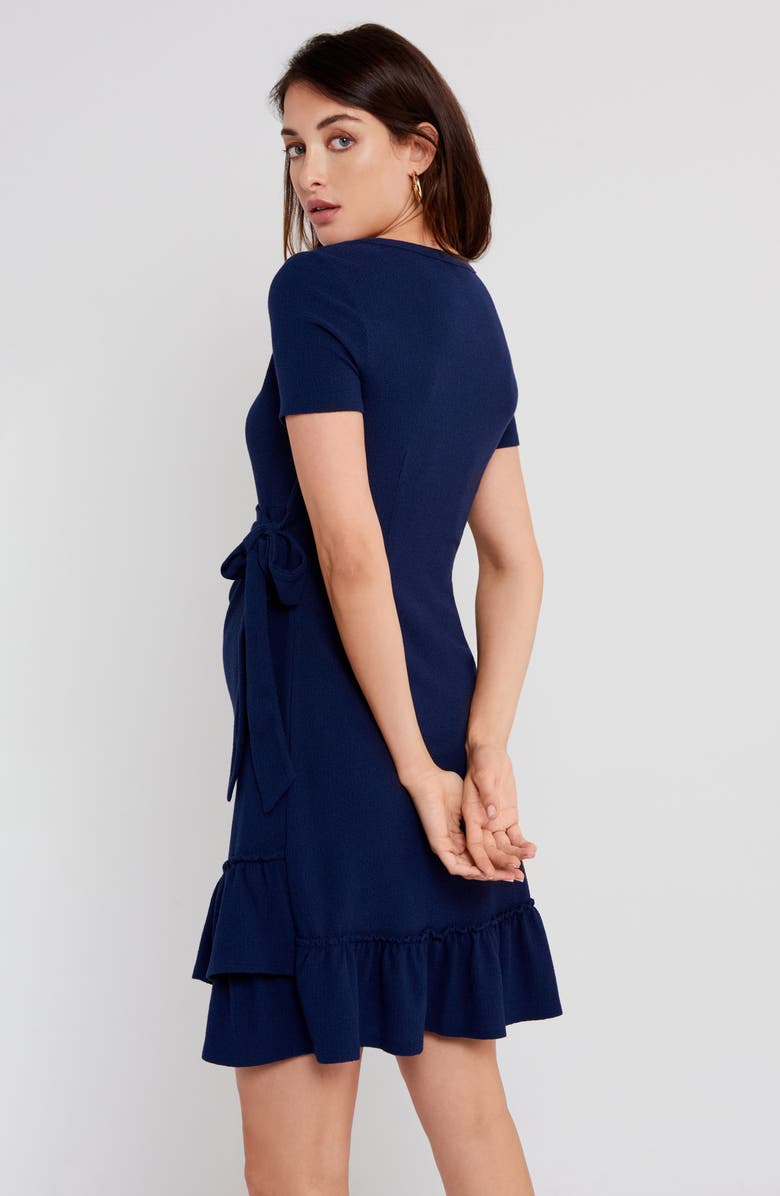 A PEA IN THE POD Side Tie Ruffle Hem Maternity Minidress, Alternate, color,