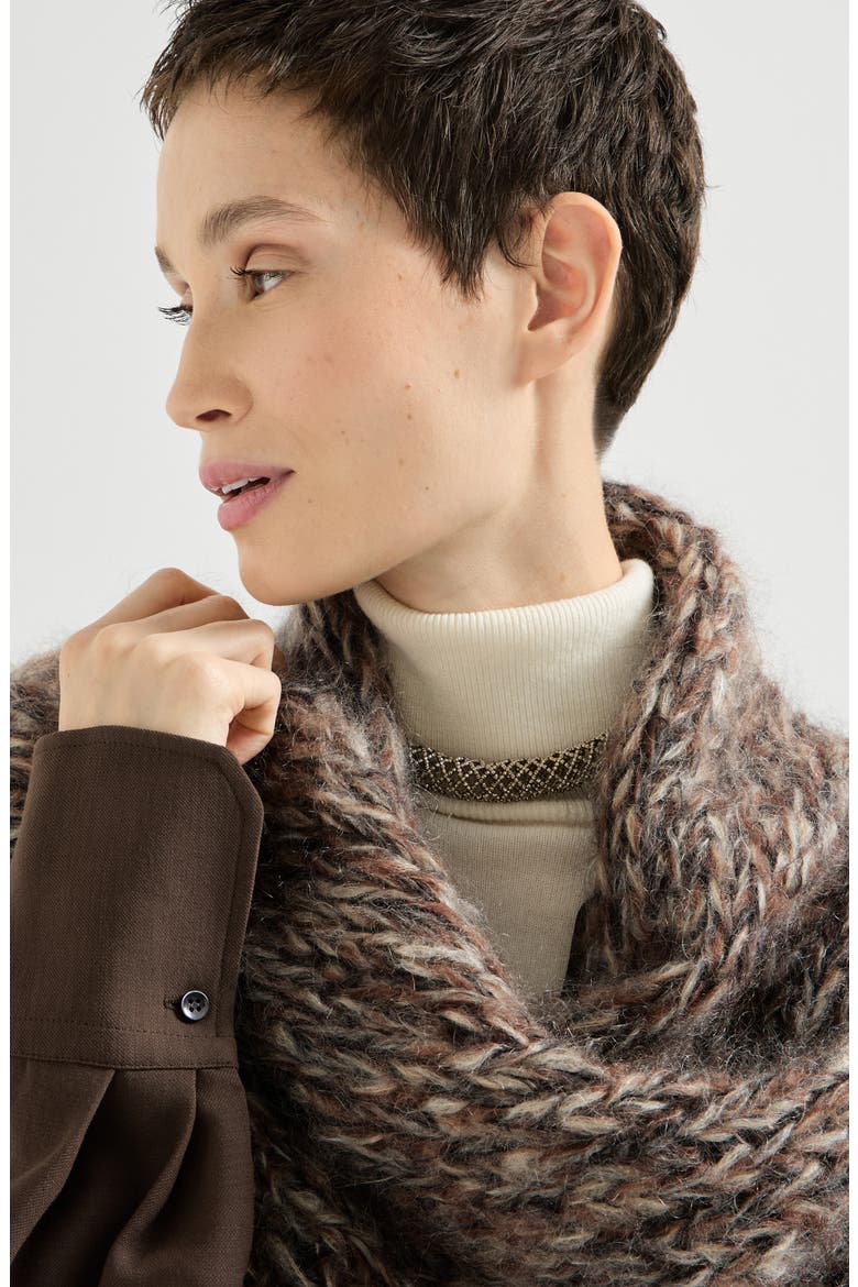 Mohair knit shawl, Alternate, color, Bark