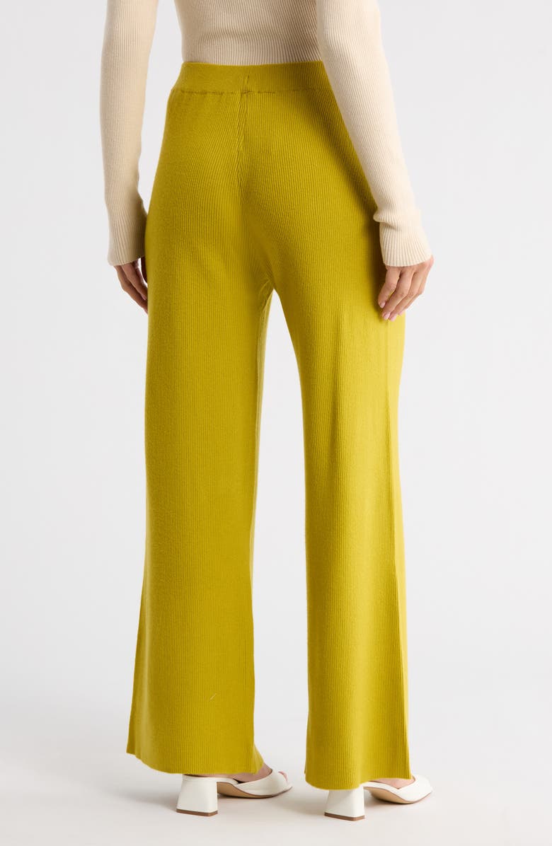 FRNCH Rani Wide Leg Rib Pants, Alternate, color, Olive