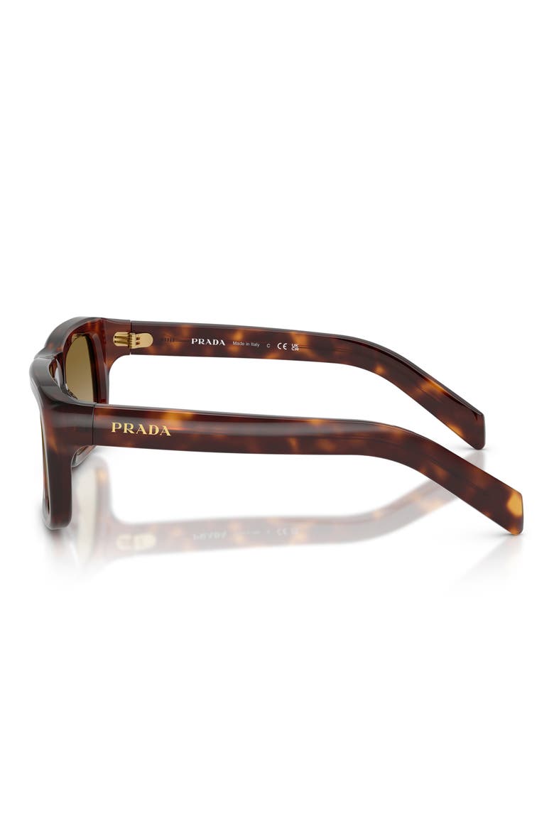56mm Gradient Rectangular Sunglasses, Alternate, color, CLASSIC TORTOISE / BROWN GRADI