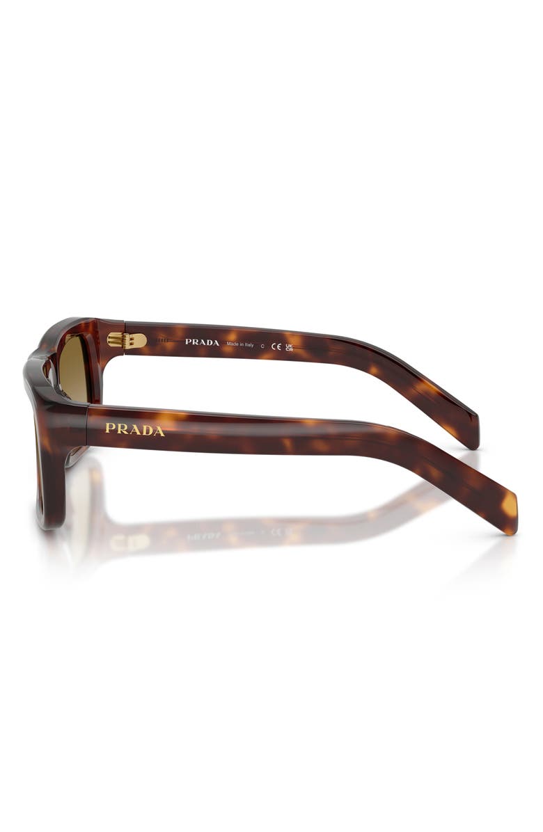 Prada 56mm Gradient Rectangular Sunglasses, Alternate, color, Classic Tortoise / Brown Gradi