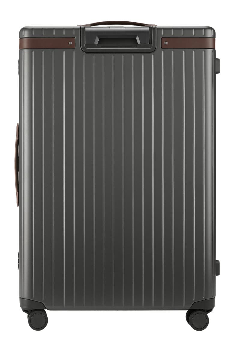 The Large Check-in Suitcase, Alternate, color, Grey / Chocolate