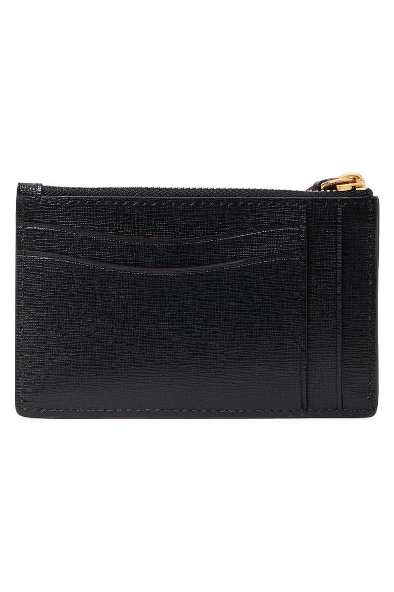 morgan leather wristlet card case, Alternate, color, BLACK