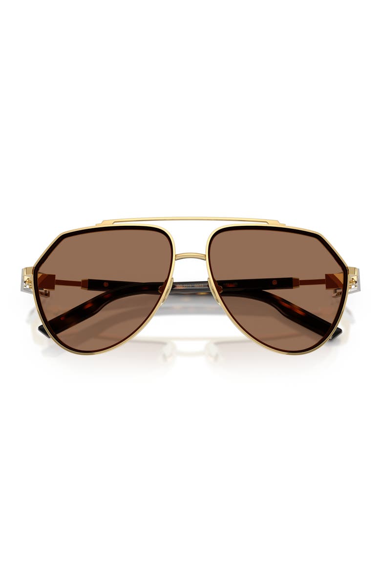62mm Oversize Pilot Sunglasses, Alternate, color, GOLD/DARK BROWN