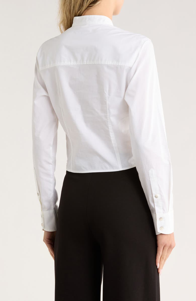 rag & bone Rita Twist Front Cotton Button-Up Shirt, Alternate, color, White