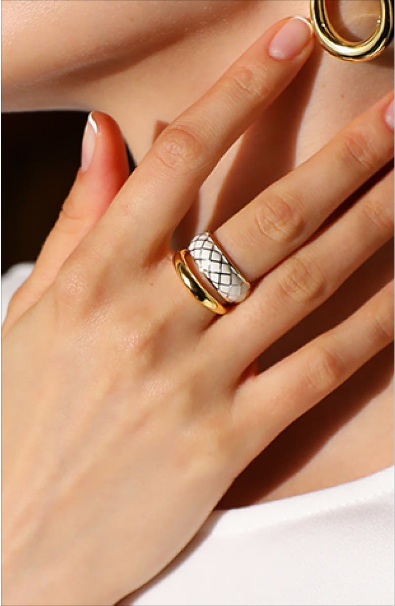 RC RETRO CHIC White Uraeus Ring, Alternate, color, White & Gold