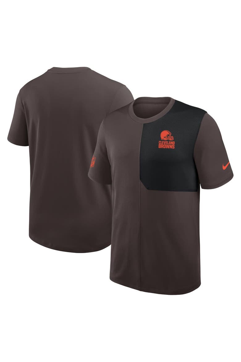 Men's Nike Brown Cleveland Browns Sideline UV Performance Coach Shirt, Main, color, Brown