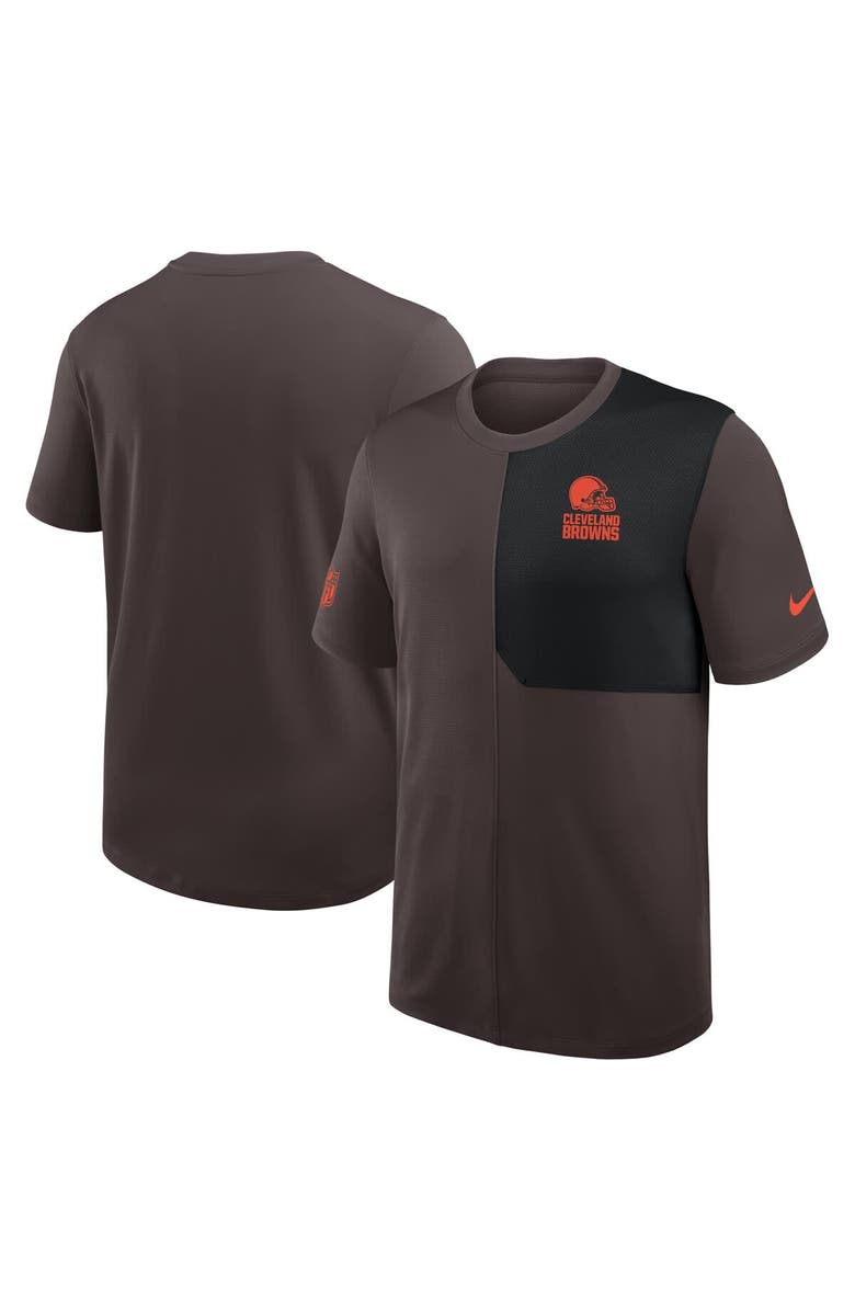 Nike Men's Nike Brown Cleveland Browns Sideline UV Performance Coach Shirt, Main, color, Brown