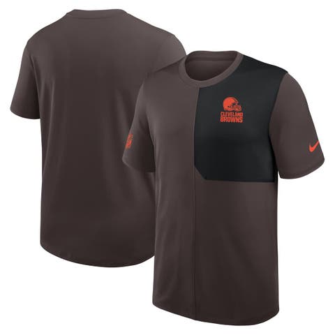 Men's Nike Brown Cleveland Browns Sideline UV Performance Coach Shirt