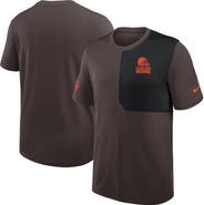 Nike Men's Nike Brown Cleveland Browns Sideline UV Performance Coach Shirt