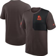 Nike Men's Nike Brown Cleveland Browns Sideline UV Performance Coach Shirt