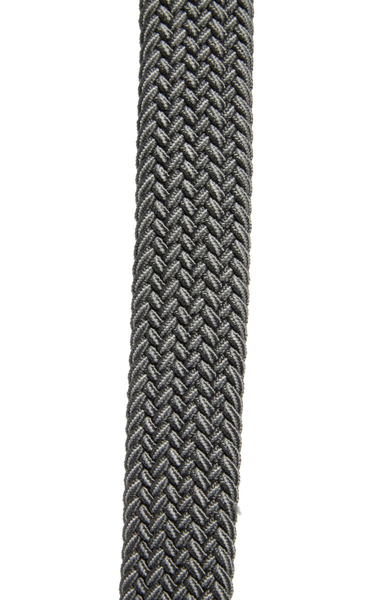 NORDSTROM RACK Stretch Braided Belt, Alternate, color, Black- Grey