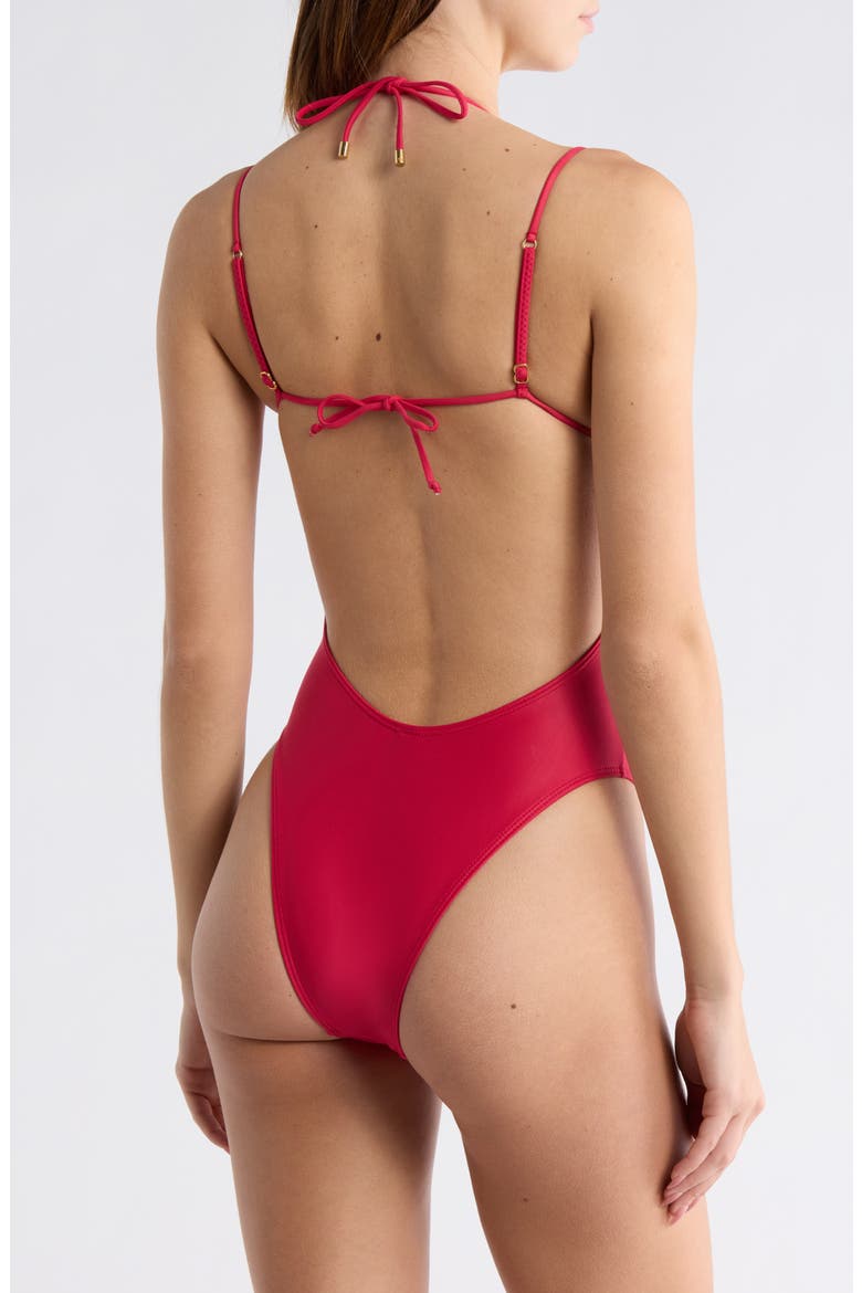 Mag One-Piece Swimsuit, Alternate, color, WINE
