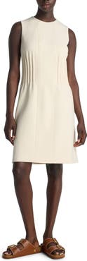 ST. JOHN Corset Waist Sleeveless Stretch Crepe Shift Dress