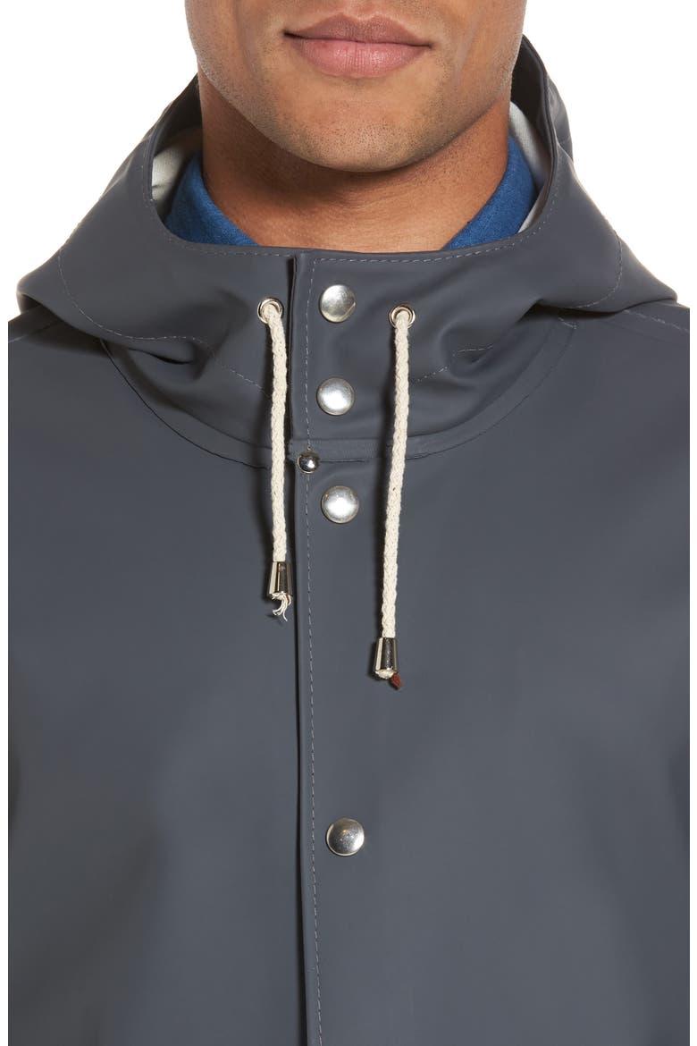 Stockholm Long Sleeve Hooded Raincoat, Alternate, color, CHARCOAL