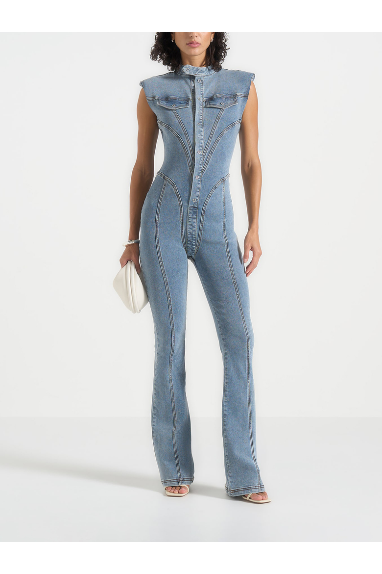 Annette Denim Jumpsuit, Alternate, color, Blue