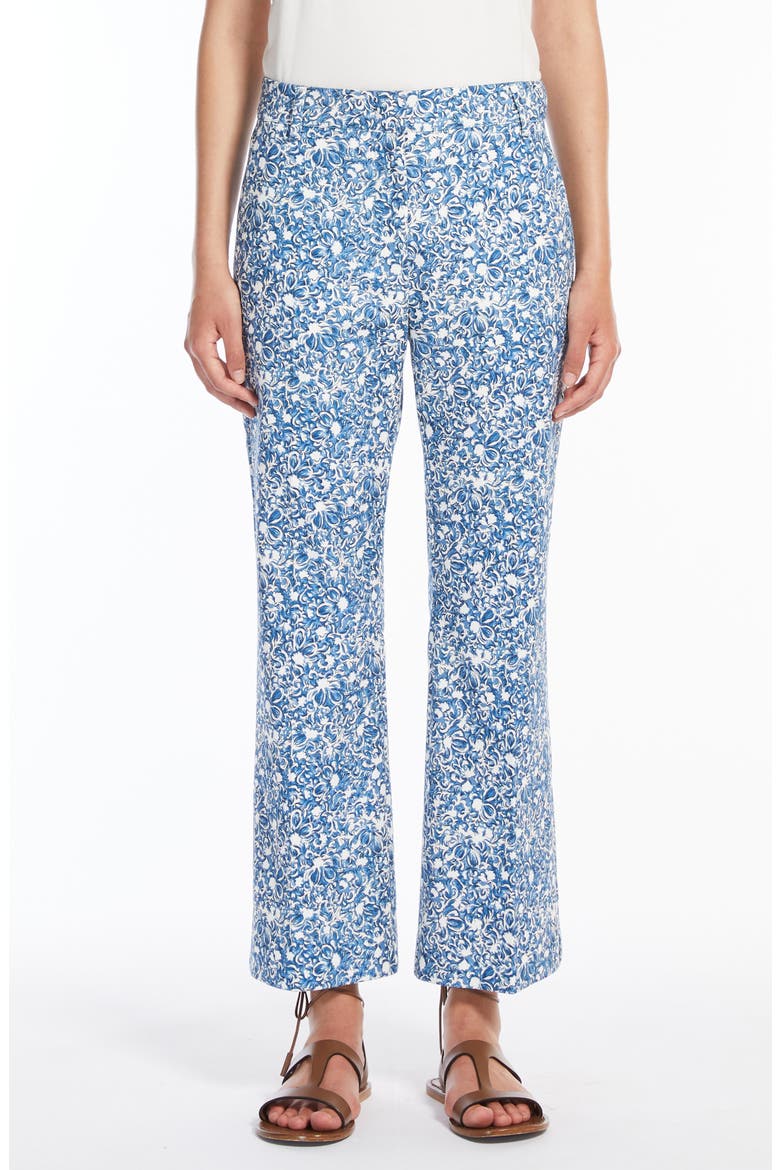 Cadmio Floral Print Crop Pants, Main, color, CORNFLOWER BLUE