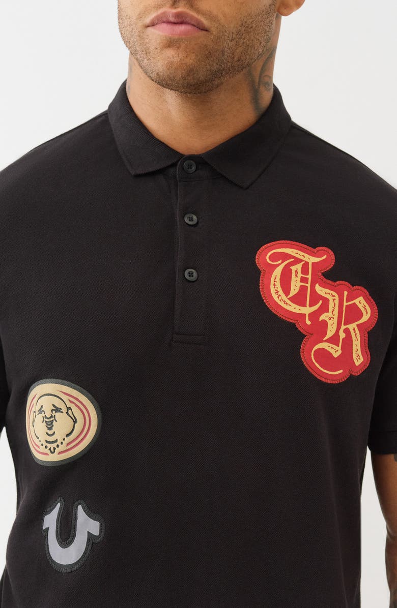 True Religion Relaxed Patchwork Cotton Polo, Alternate, color, 