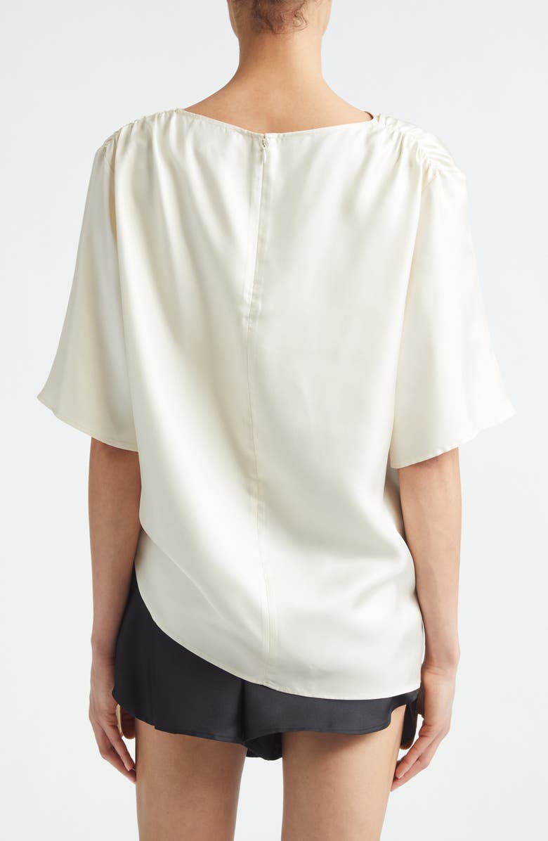 LOULOU DE SAISON Mano Knotted Hem Silk Top, Alternate, color, Ivory