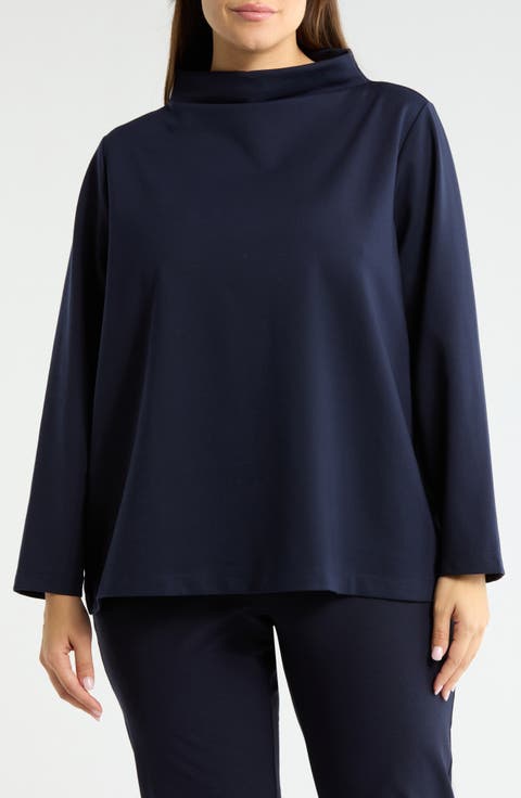 Funnel Neck Knit Top