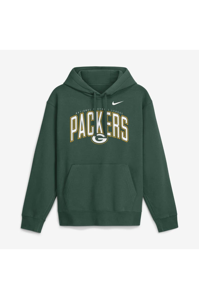 Men's Nike Green Green Bay Packers Expect Victory Club Fleece Pullover Hoodie, Main, color, Green