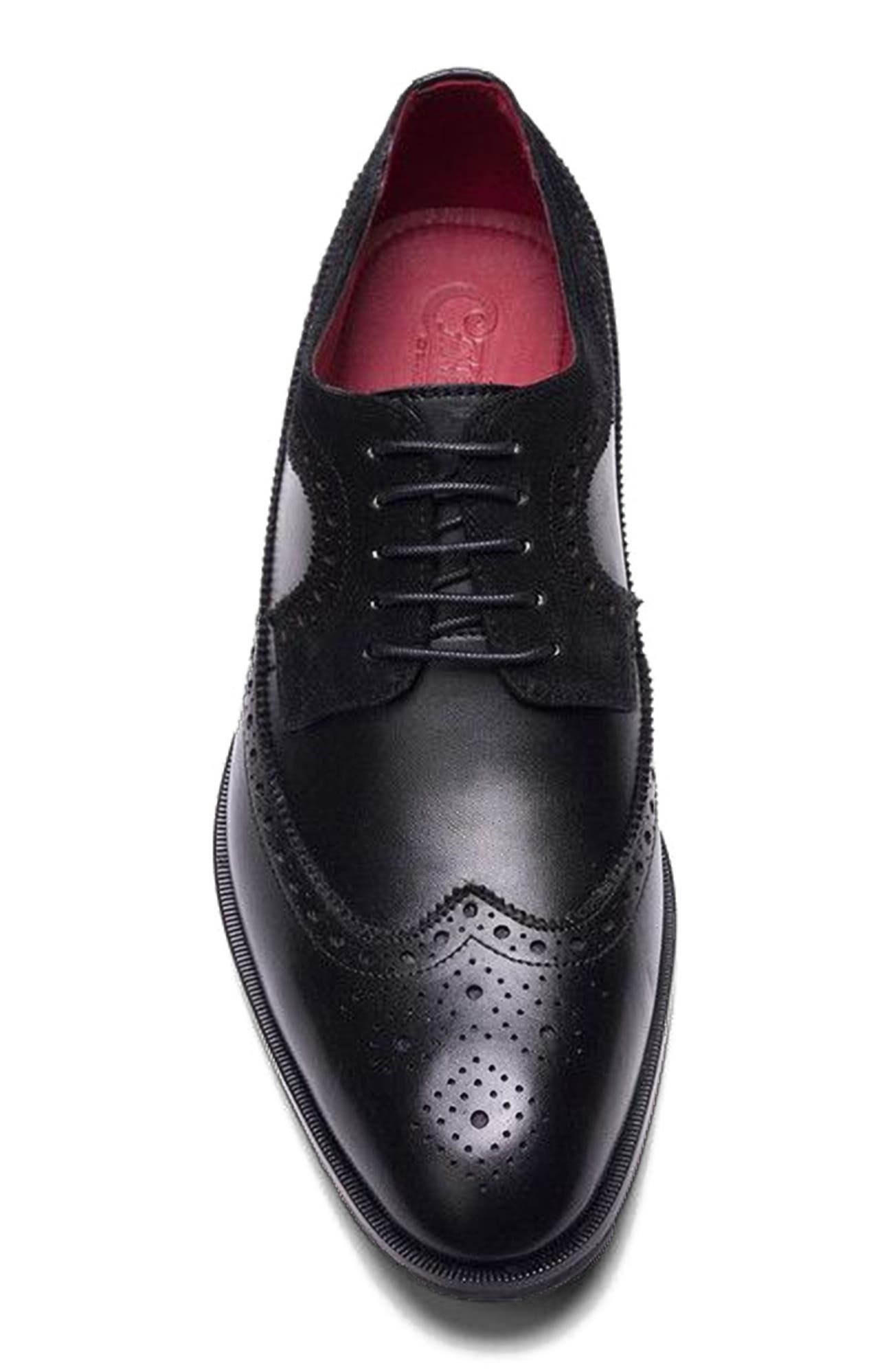 CARLOS SANTANA Felix Wingtip, Alternate, color, Black Leather