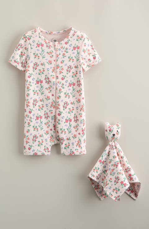 Print Romper & Lovey Set